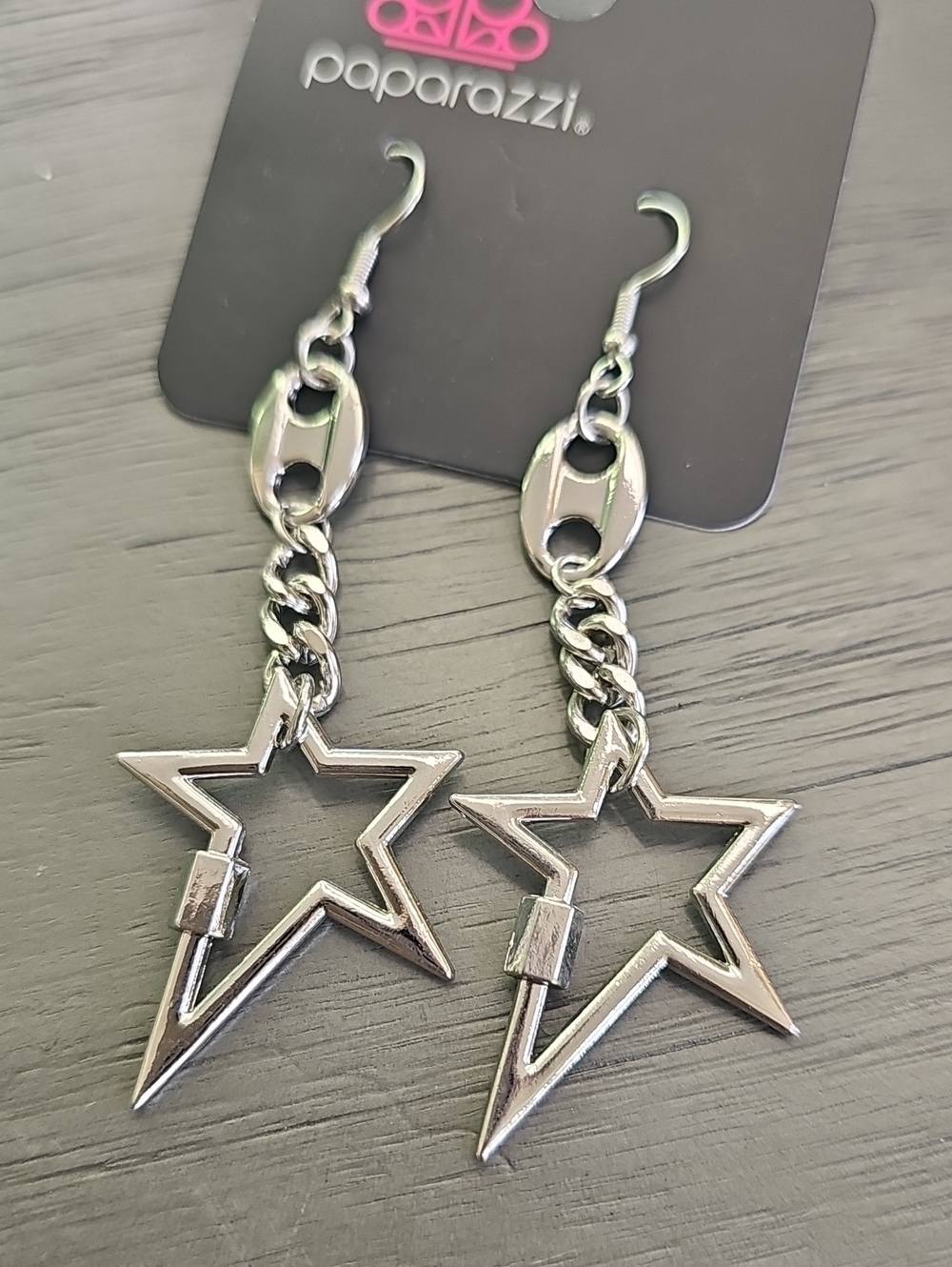 paparazzi Silver Star Dangle Earrings